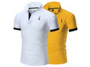 Kit 2 Camisas Polos Masculina Animals - Branco e Amarelo
