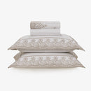 Kit de Cama Trussardi 600 Fios Cetim 100% Algodão Egípcio La Collina - Lençóis + Fronhas + Edredom