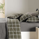 Jogo de Cama Solteiro 180 Fios 100% Algodão c/ Fronha Castro Musgo Verde Musgo/Cinza