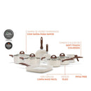 Jogo de Panelas Antiaderente Ceramic Life Smart Plus 8 peças + Brinde